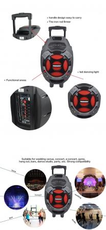 Boxa tip troler Temeisheng Q7S-16, cu microfon wireless si telecomanda [5]