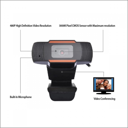 Camera web Full HD 1080P cu microfon incorporat, USB 2.0 [2]