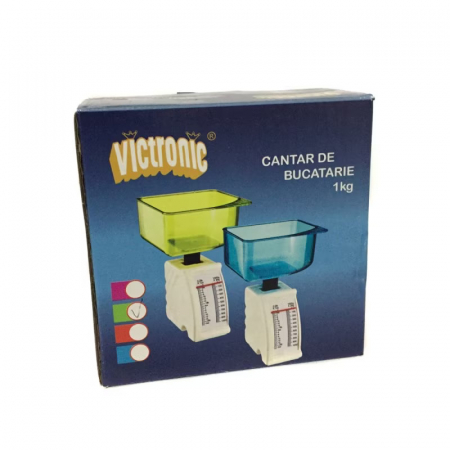 Cantar mecanic de bucatarie, bol plastic, 1 kg, Victronic J-2908 [1]