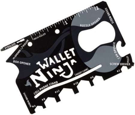 Camping si Drumetii - Card multifuncțional cu functii multiple Wallet Ninja 18 in 1