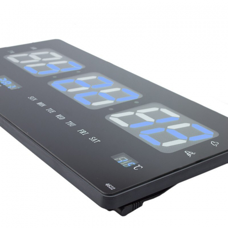 Ceas electronic de perete cu LED-uri culoare albastra, si display mare ultraslim JH4622 [3]