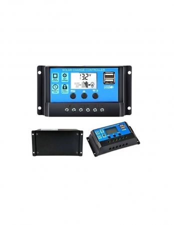 Controler pentru panou solar, regulator, 10A, 12V/24V, display LCD si 2 porturi USB [3]