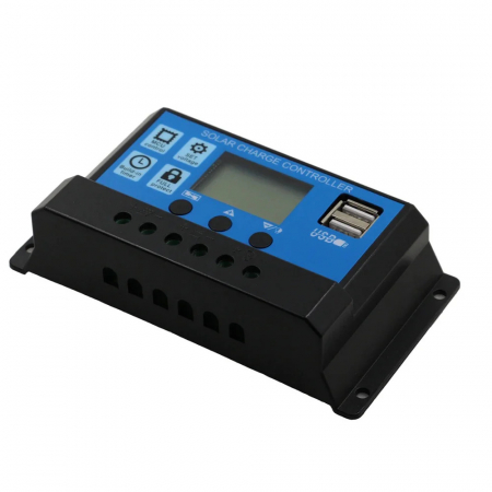 Controler pentru panou solar, regulator, 10A, 12V/24V, display LCD si 2 porturi USB [1]