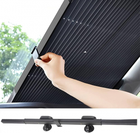 Accesorii auto tuning - Copertina parasolar auto retractabil impotriva razelor UV cu fixare prin ventuze