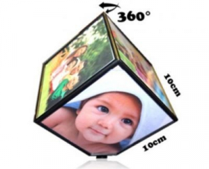 Lampi si veioze - Cub rotativ cu 6 fotografii intr-o singura rama si rotire 360 grade
