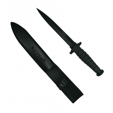 Articole pentru Autoaparare - Cutit-Sting Rambo VI Collector's Edition cu doua taisuri, maner cauciuc + teaca