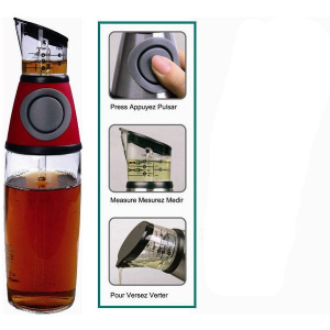 Articole pentru casa - Dispenser din sticla cu gradatii pentru ulei si otet,Press and Measure