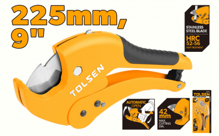 Dispozitiv de taiat tevi PVC Tolsen, 3-42 mm, 225 mm pentru uz industrial [1]