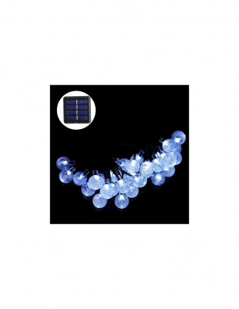 Instalatie luminoasa cu incarcare solara, bila cristal mare 50 LED-uri lumina alb rece [3]