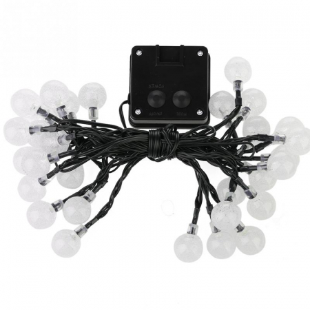 Instalatie luminoasa cu incarcare solara, bila cristal mare 50 LED-uri lumina alb rece [1]
