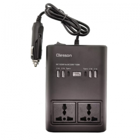 Invertor auto de 150W pentru a converti 12/24V DC la 220V AC cu 4 x USB Olesson [2]