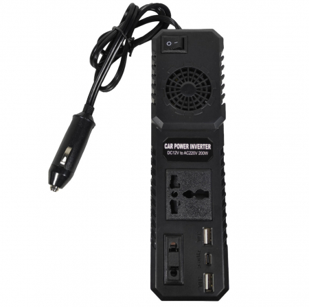 Invertor auto Olesson convertizor 12-24V la 220V AC cu putere 200 W [2]