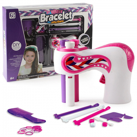 Jucarii interactive copii - Joc interactiv fetite DIY Rope Bracelet, set impletit parul codite si accesorii