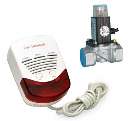 Accesorii casa - Kit detector de gaz metan si GPL cu electrovalva 3/4 Detect GAZ