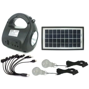 Iluminat si electrice - Kit sistem solar Gdlite GD-8009, cu slot citire prin USB si slot TF Card