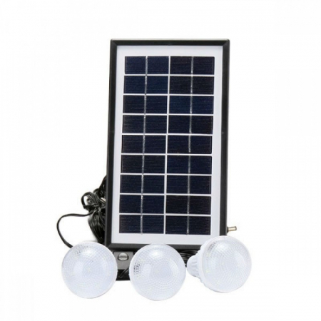 Kit sistem iluminare LED GDLite GD8017A cu 3 becuri si panou solar [2]