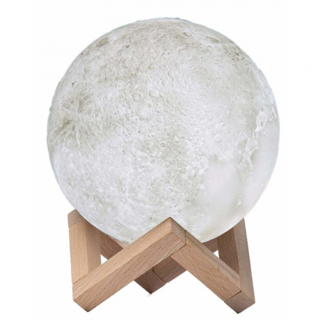 Umidificator lampa veghe, Luna Moon 3D cu suport de lemn [3]