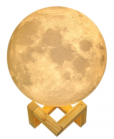 Umidificator lampa veghe, Luna Moon 3D cu suport de lemn [6]