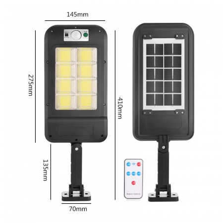 Lampa solara cu acumulator, inclus 160 LED COB, senzor de miscare si telecomanda [1]