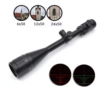 Binocluri & Lunete - Luneta Bushnell 6-24x50AOE ACM cu reticul iluminat de culoare rosu si verde