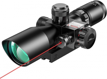 Binocluri & Lunete - Luneta tactica profesionala cu laser rosu si puncte Mil-dot de iluminare 2.5-10x40E