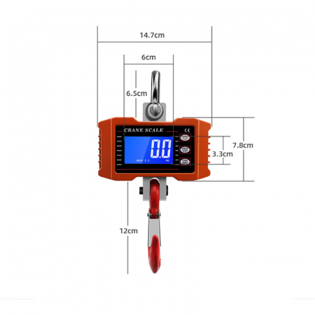 Cantar electronic cu carlig suspendat 1000 kg, si telecomanda Crane Scale [4]