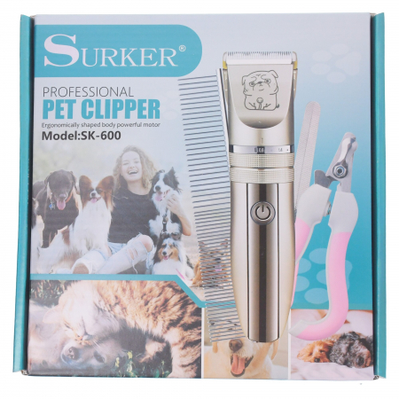 Masina de tuns cu acumulator pentru animale Surker SK-600, cutit ceramic si 9 accesorii [3]