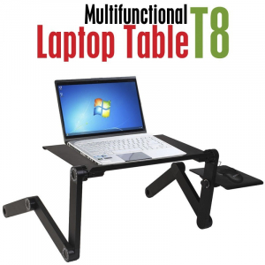 IT Media Periferice PC - Masuta reglabila si pliabila pentru laptop T8 cu 2 ventilatoare incluse