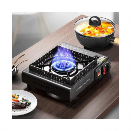 Mini aragaz camping portabil, aprindere automata, 2.5Kw, Negru [1]