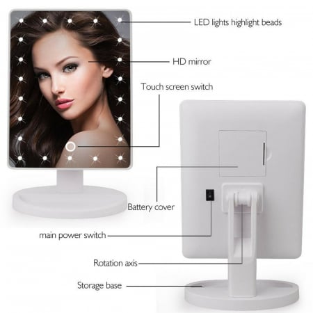 Oglinda cosmetica iluminata cu 22 LED Make Up touch [4]