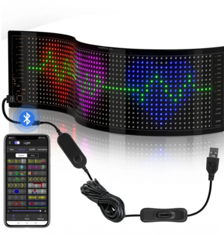 Panouri reclame luminoase - Panou LED auto afisaj cu LED RGB programabil prin Bluetooth
