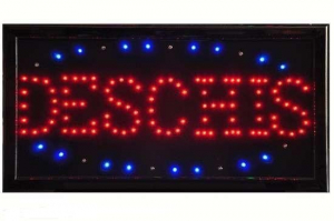 TV, Audio-Video si Foto - Panou luminos cu leduri Deschis, afisaj rosu si albastru de interior