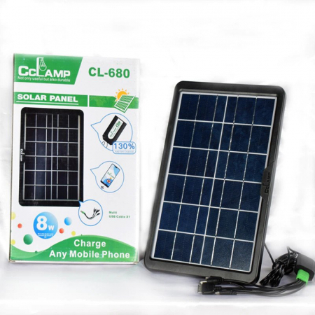 Sisteme si panouri solare - Panou solar portabil CcLamp CL-680 6V, 8W,1.3A , cu port multi USB si IP65