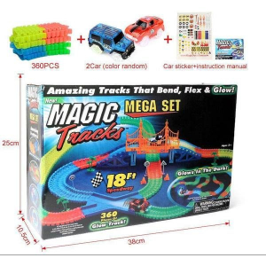 Jucarii interactive copii - Jucarie pista flexibila Magic Tracks 360 piese cu 2 masinute