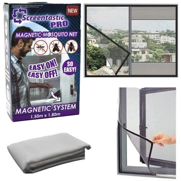 Anti-daunatori - Plasa anti insecte Screentastic Pro cu prindere magnetica 150 x 180 cm
