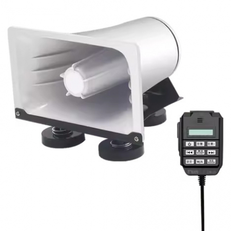 Portavoce si megafoane - Portavoce auto 12V cu amplificator profesional 40 W, inclus Bluetooth, USB, Sirena