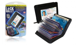 Organizare si depozitare - Portofel anti scanare carduri Lock Wallet, 36 carduri