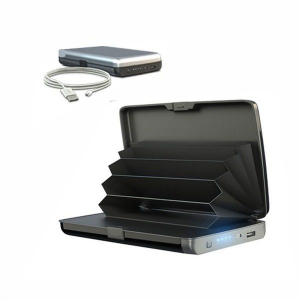 Baterii Externe Powerbank - Portofel securizat RFID  si incarcator baterie externa 2 in 1