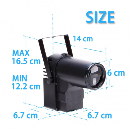 Proiector LED RGB 10w pentru globul cu oglinzi si  focalizare [6]