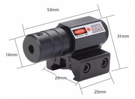 Punctator fascicul luminos,laser rosu pentru fixare pe sina RIS 11 sau 20 mm [1]