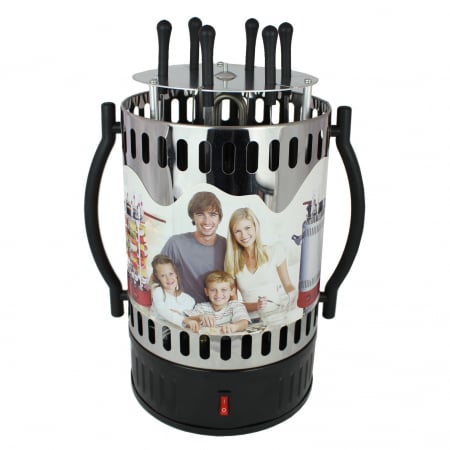 Ustensile bucatarie - Rotisor electric vertical Boxiya 1350 W, pentru 6 frigarui