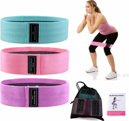 Set 3 benzi elastice cu 3 nivele de rezistenta pentru exercitii de fitness [5]