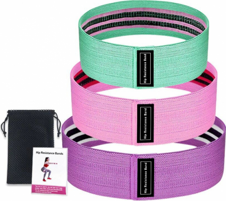 Set 3 benzi elastice cu 3 nivele de rezistenta pentru exercitii de fitness [4]