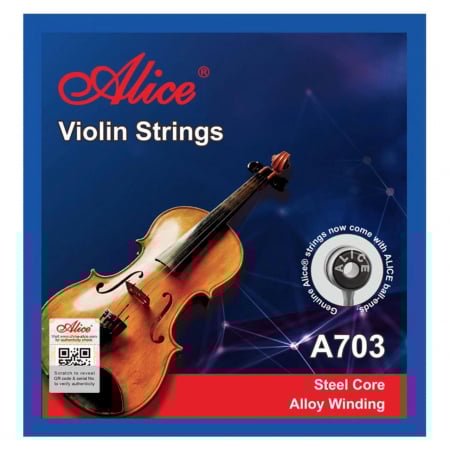 Set 4 corzi pentru vioara Alice A703A, din otel cu invelis nickel [2]