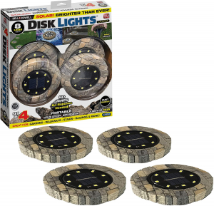 Set 4 lampi solare cu aspect de piatra si 8 LED-uri,inclus senzor de lumina [1]