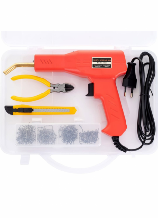 Aparate de lipit si capsat - Set aparat Profesional pentru lipit / sudat plastic, 50W, 200 capse si geanta transport