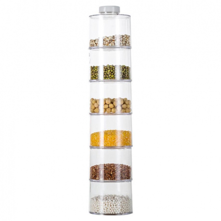 Set condimente Spice Tower Carousel, 6 recipiente transparente [1]