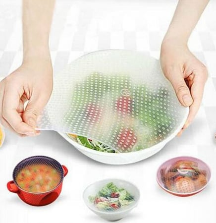 Set 4 folii pentru alimente din silicon reutilizabile, Stretch and Fresh [1]