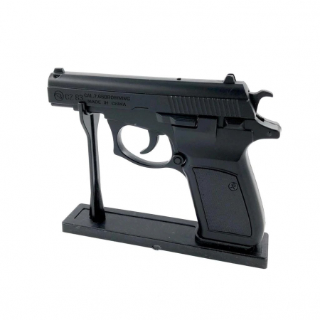 Bricheta antivant reincarcabila tip pistol metalic,cu teaca inclusa si suport [2]