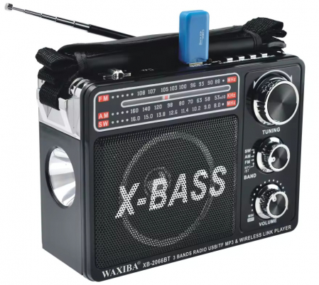 Radio portabil cu Bluetooth, MP3 Player si lanterna, Waxiba XB-2066BT [2]